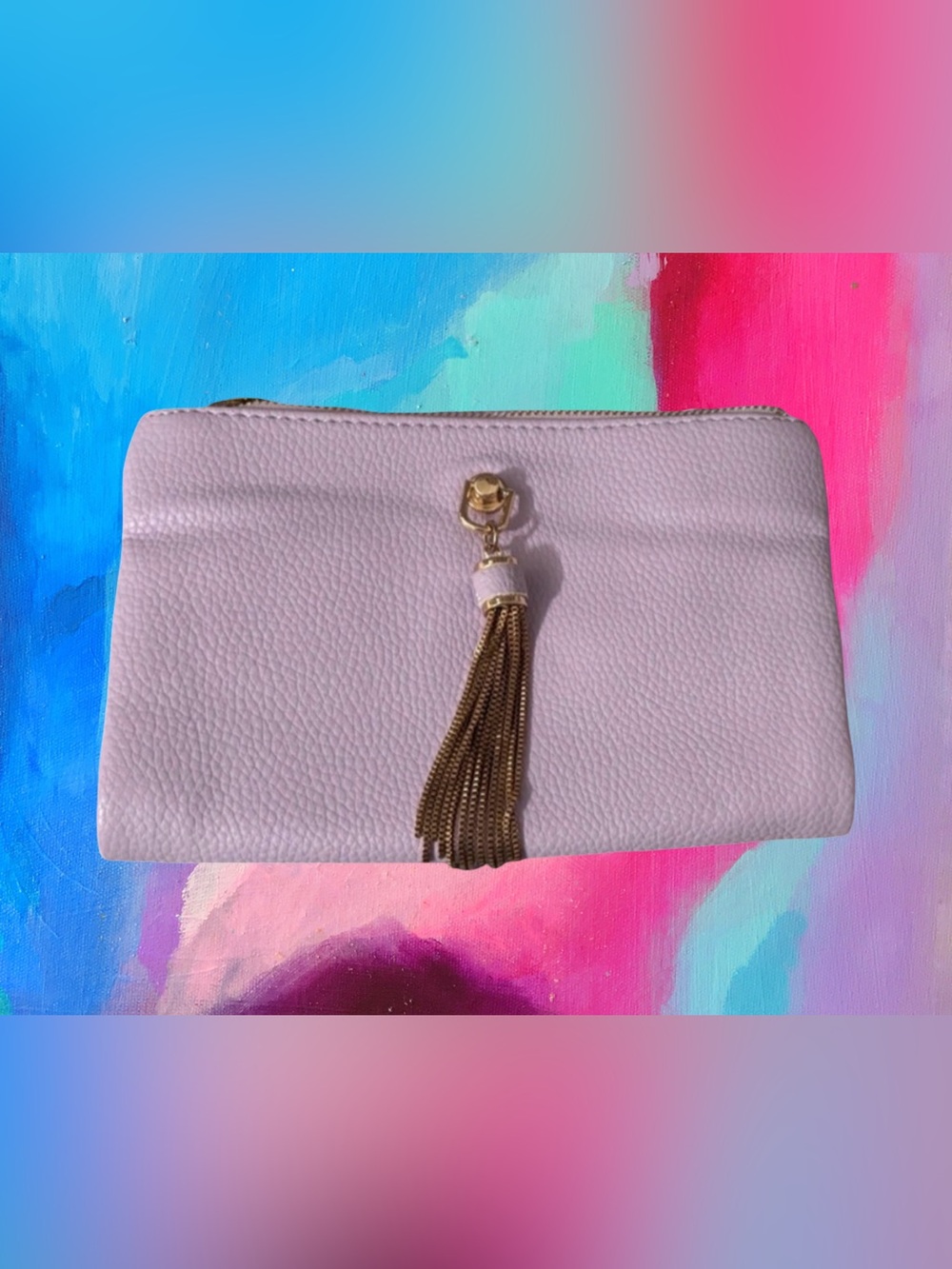 Chic Lavender Tassel Wristlet
